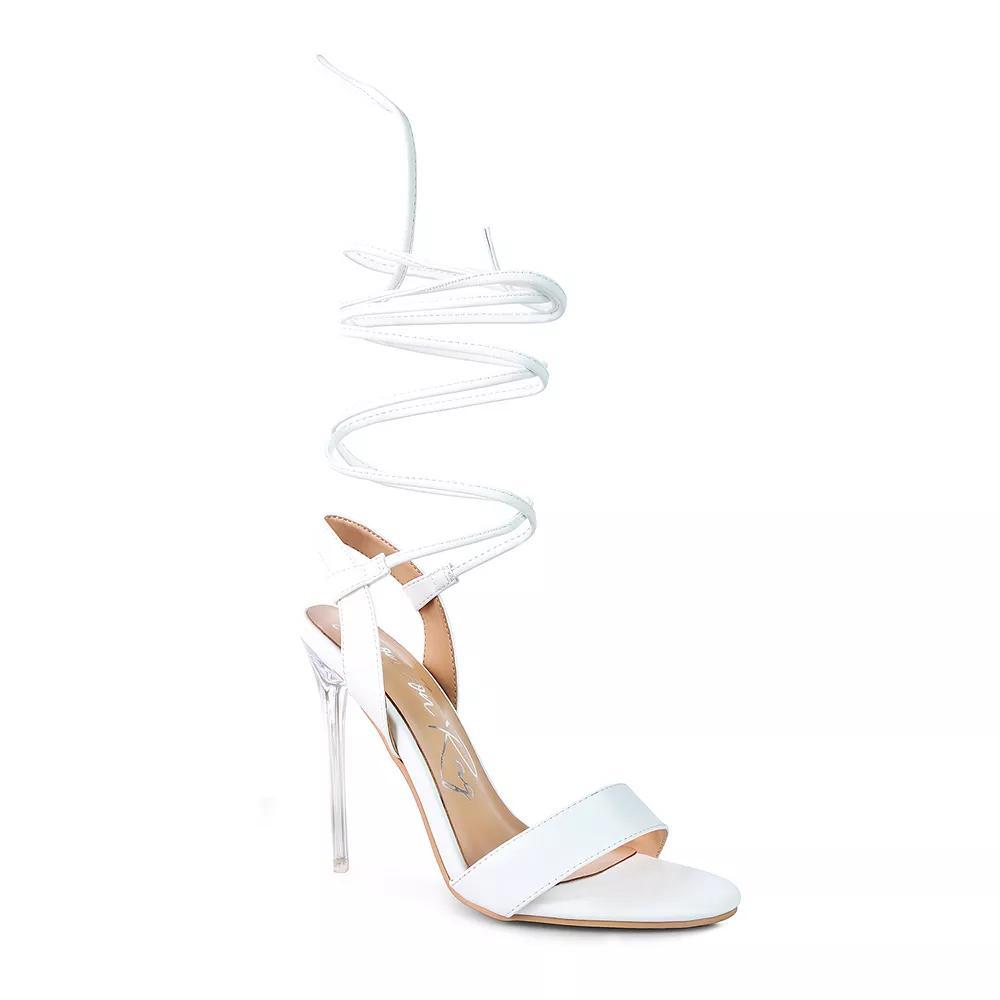 London Rag Sheeny Clear Womens Stiletto Lace Up Dress Sandals Product Image