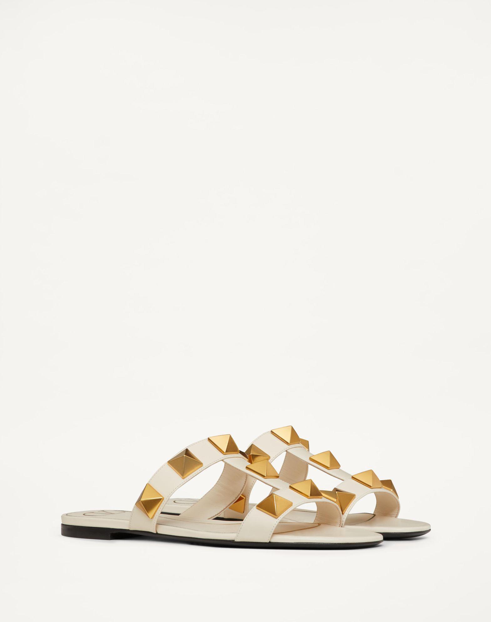 Flat Roman Stud Calfskin Slide Sandal Product Image