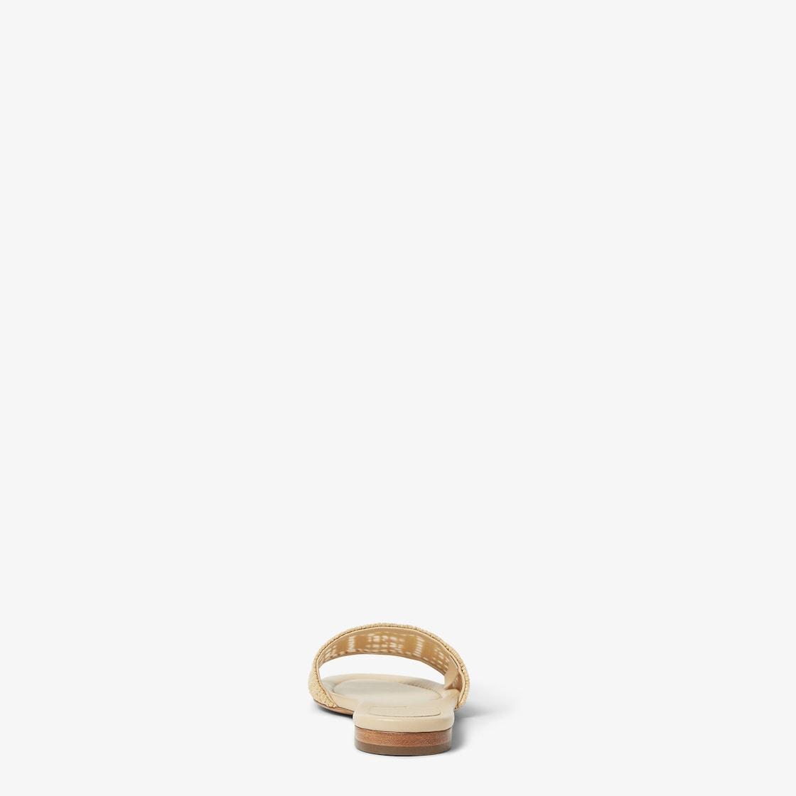 Fendi SunshineMesh slides with raffia FF embroidery Product Image