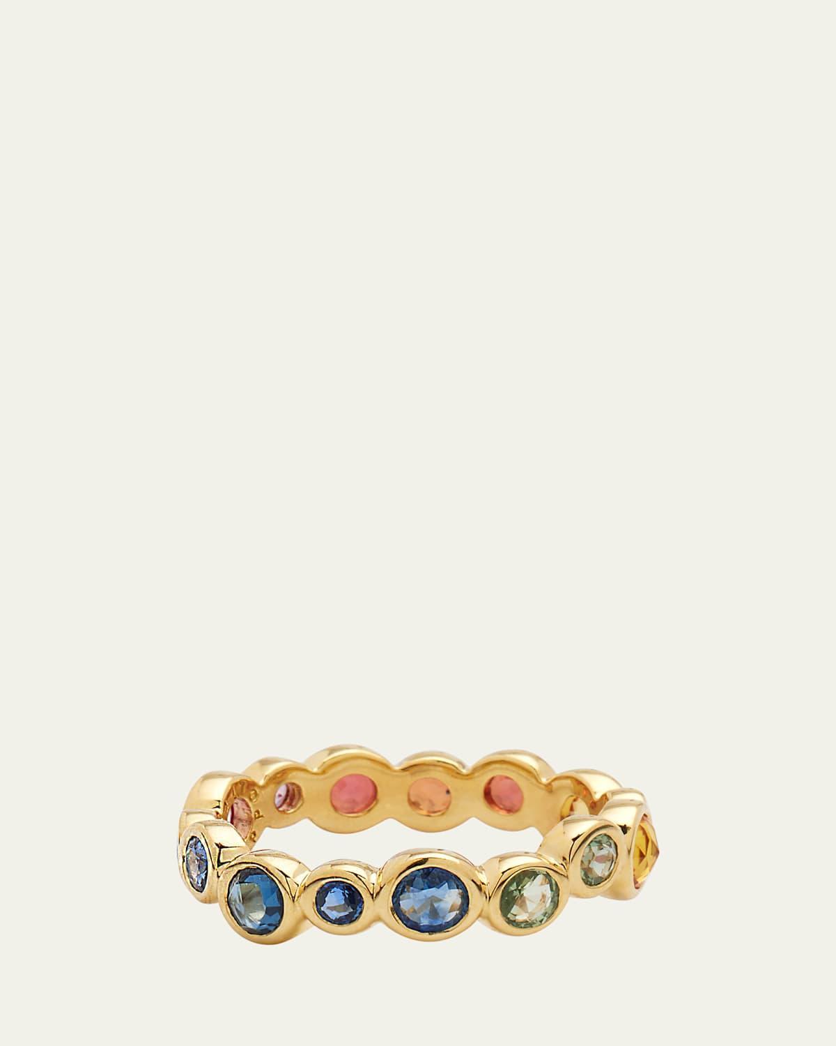 18K Stardust Superstar Eternity Ring in Rainbow Sapphires Product Image