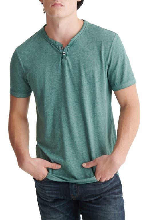 Lucky Brand Short Sleeve Button Notch Neck Venice Burnout T Product Image
