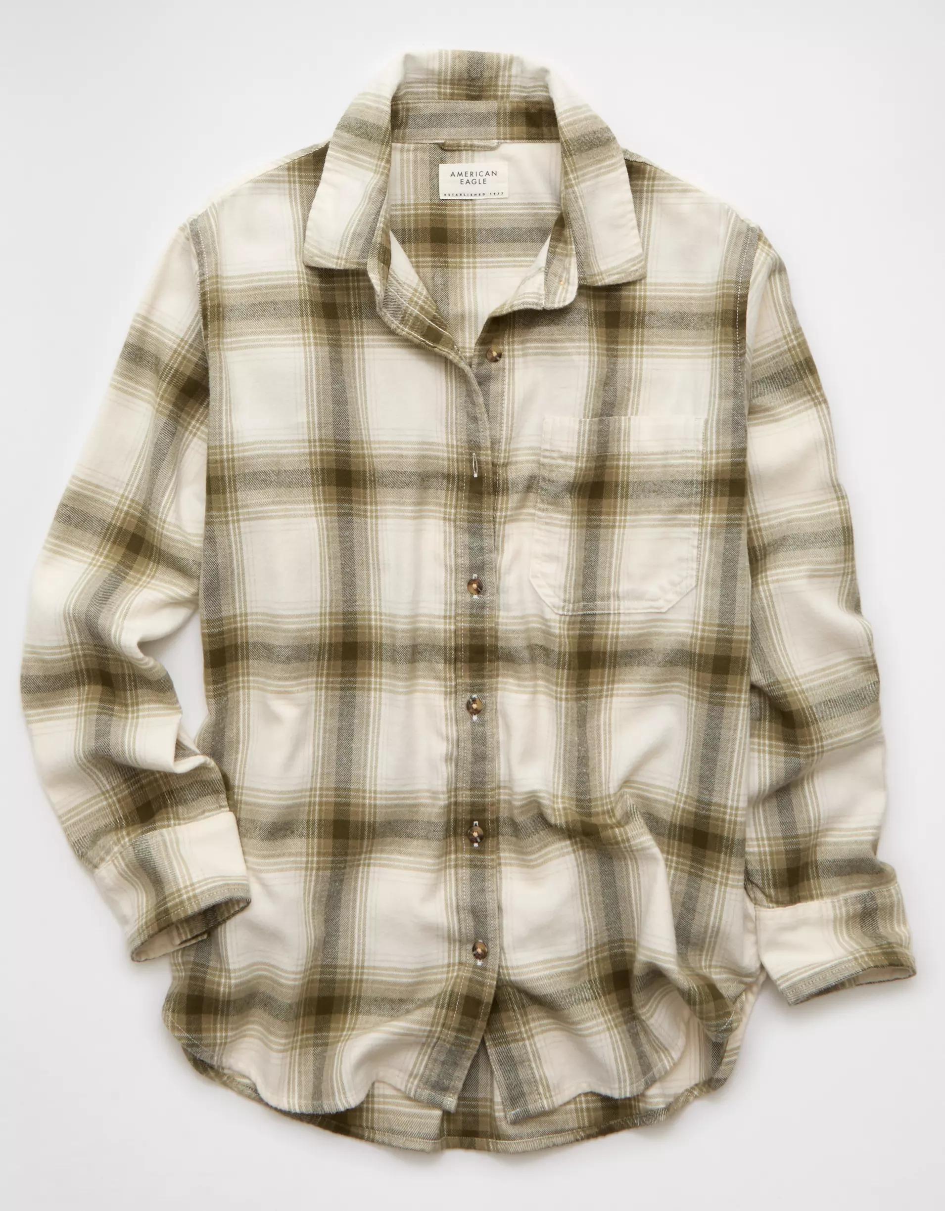 AE Oversized Flannel Shirt Product Image