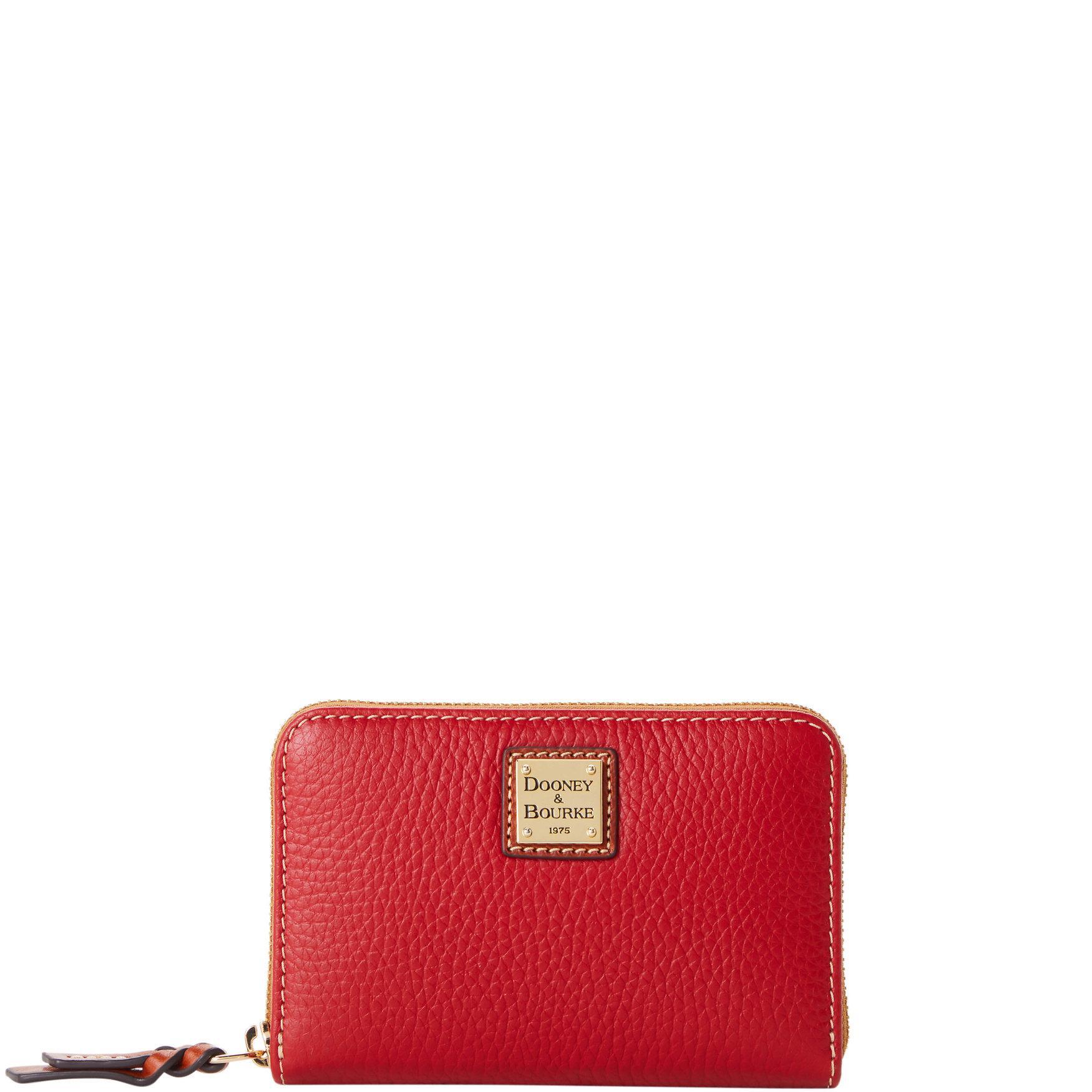 Dooney & Bourke Womens Pebble Grain Medium Zip Around Leather Wallet in Caribbean Blue Product Image