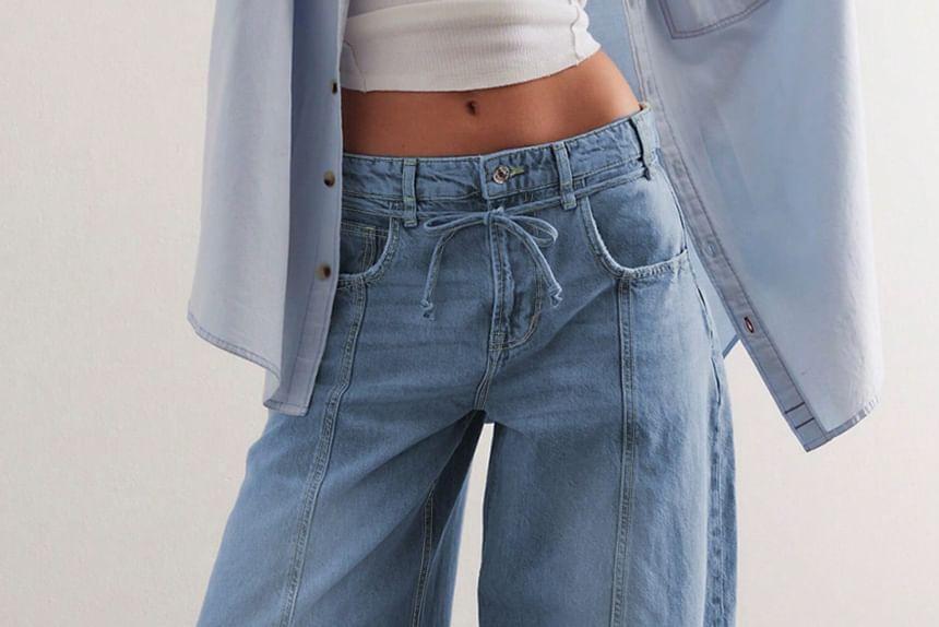 Low Rise Washed Harem Jeans Product Image