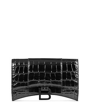 Womens Hourglass Wallet with Chain Crocodile Embossed Product Image