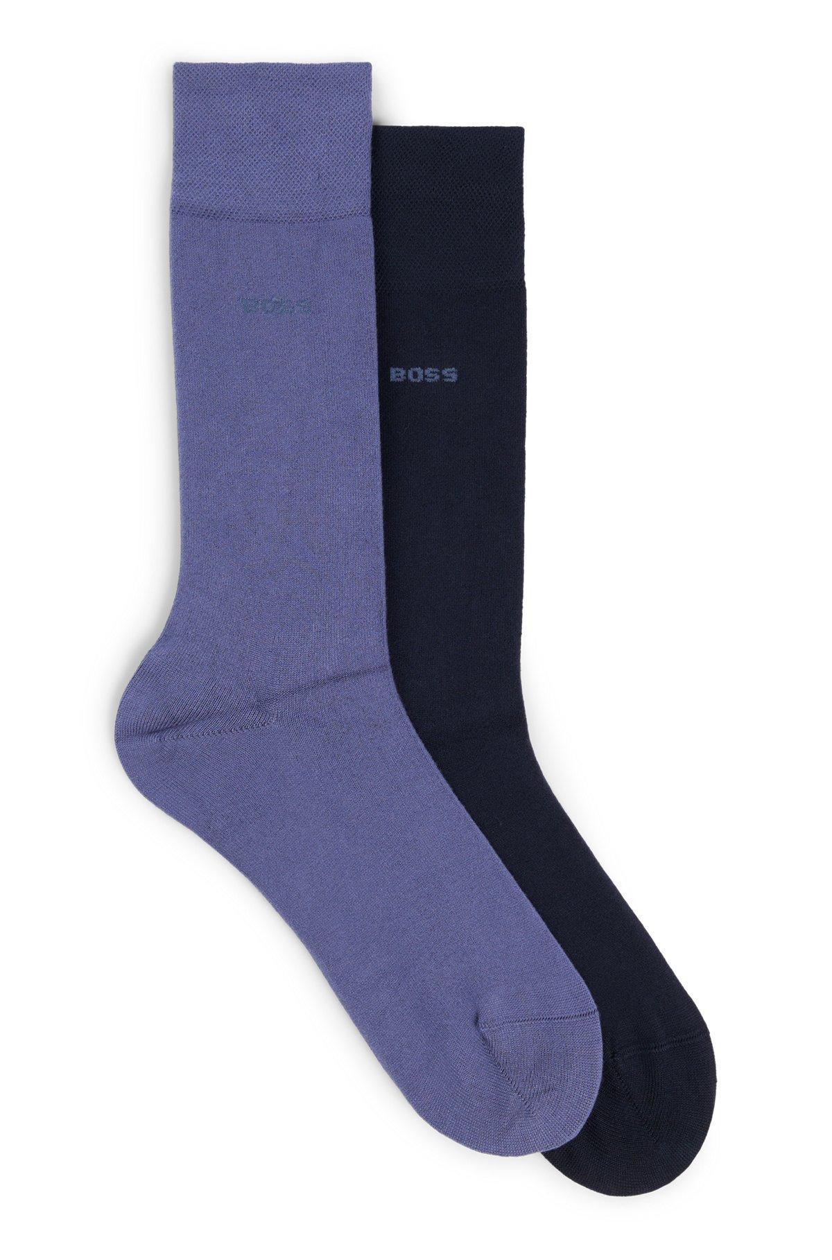 BOSS - Two-pack of regular-length socks in soft viscose bamboo - Dark Blue Product Image