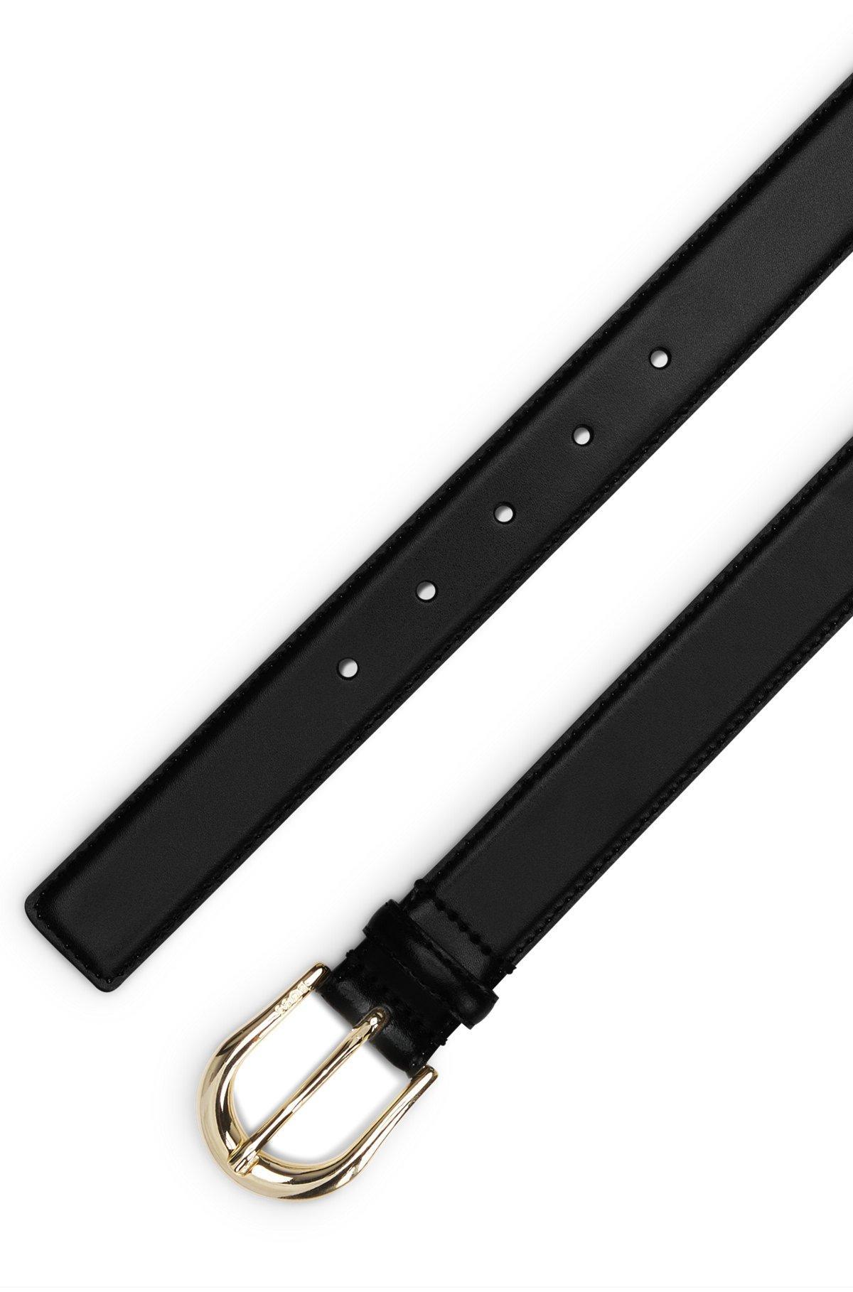 Italian-leather belt with logo buckle Product Image