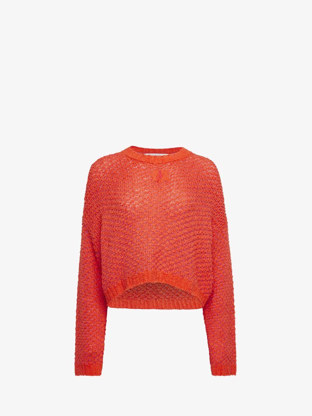 CROPPED OPEN STITCH SWEATER in orange | JW Anderson US  Product Image