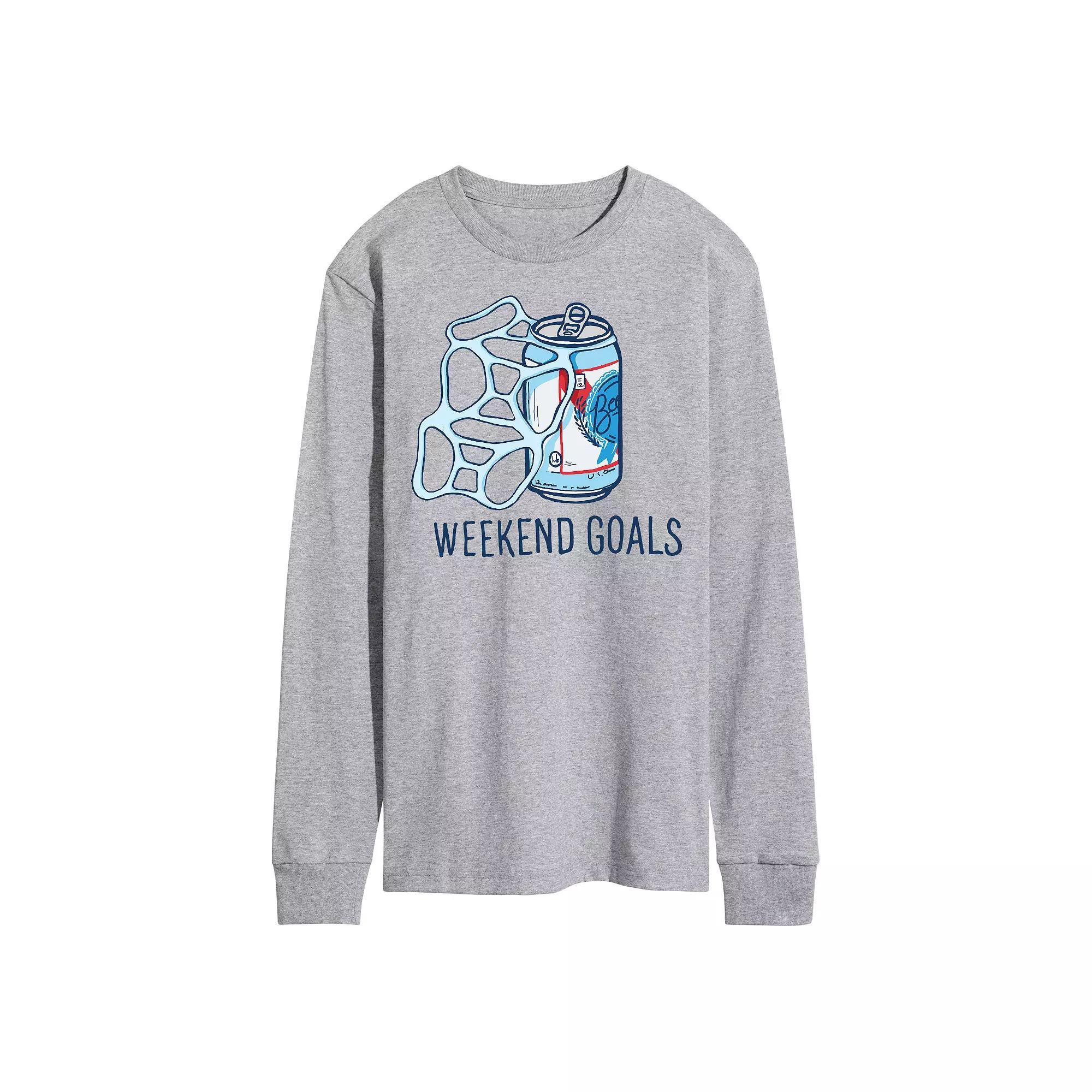 Mens Beer Weekend Goals Graphic Tee Product Image
