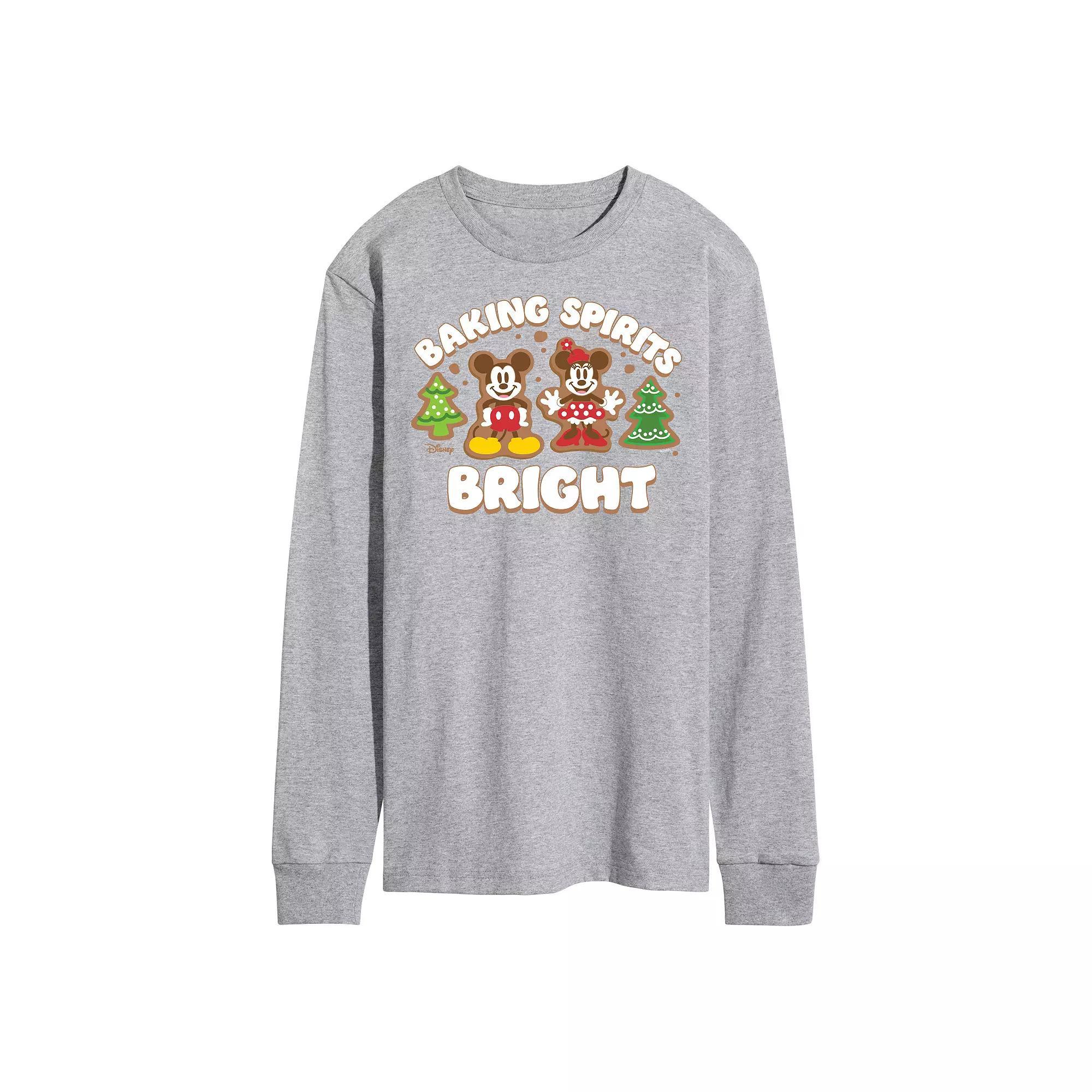 Disneys Mickey & Minnie Mouse Mens Baking Spirits Bright Long Sleeve Graphic Tee Product Image