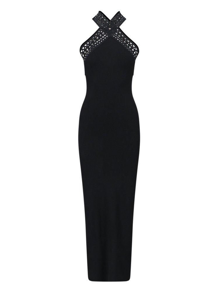 ALAÏA Alaia Womens Noir Alaia Vienne Slim-fit Knitted Maxi Dress In Black Product Image