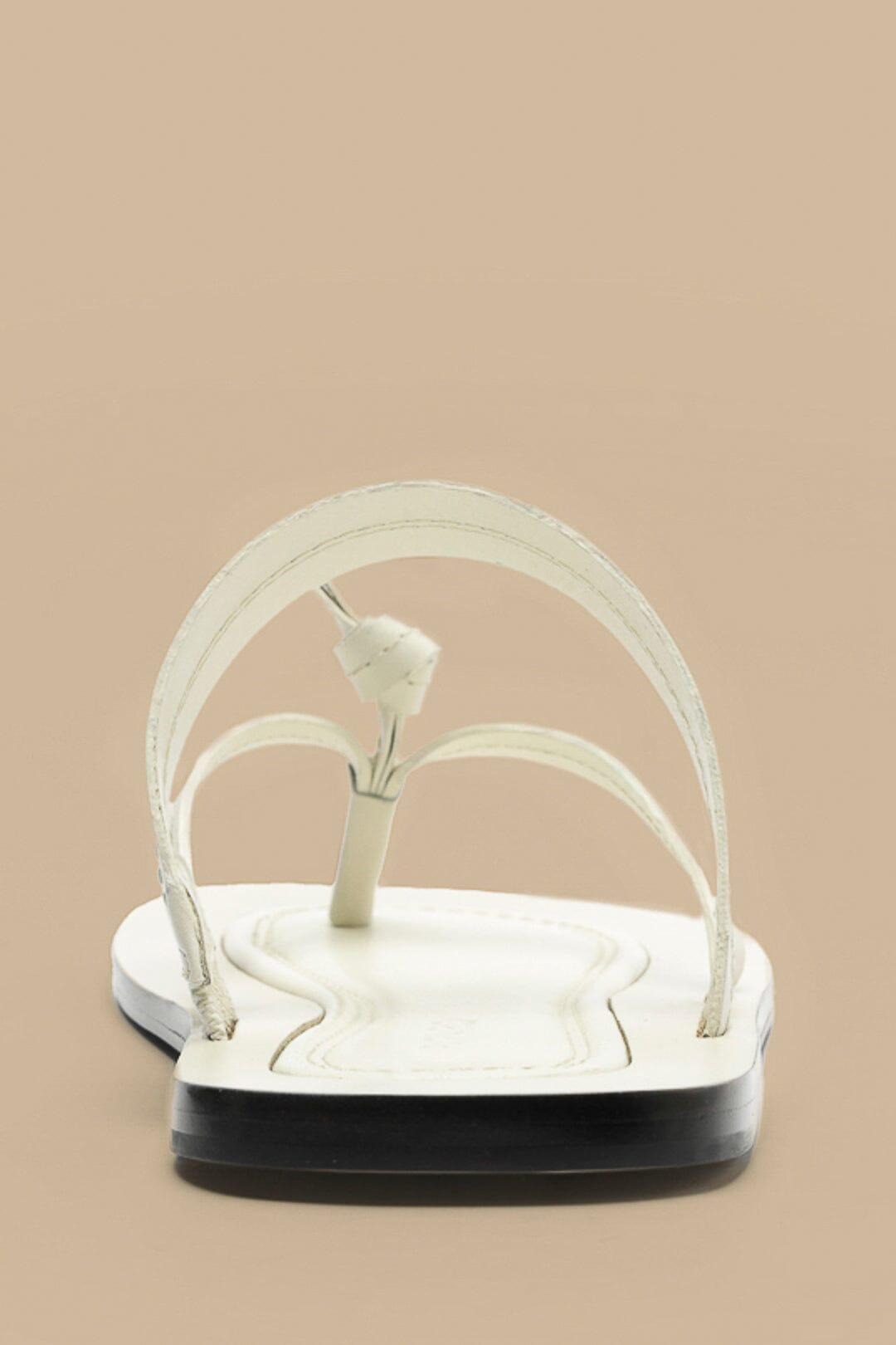 Ivory Tie Flat Sandal Product Image