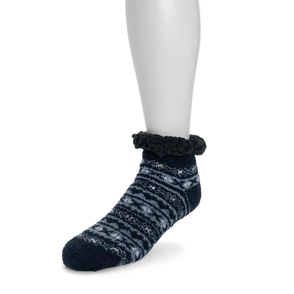 Men's MUK LUKS Refined Cozy Shortie Cabin Socks, Size: Small-Medium, Blue Product Image