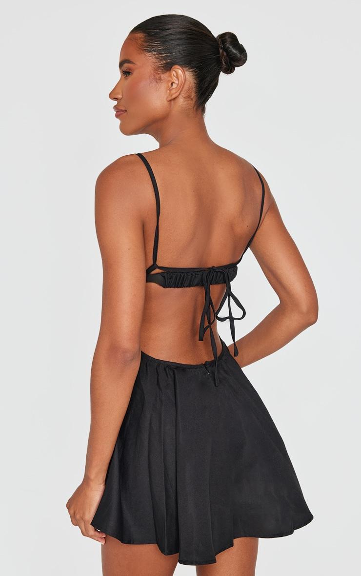 Black Cut Out Tie Back Shift Dress Product Image