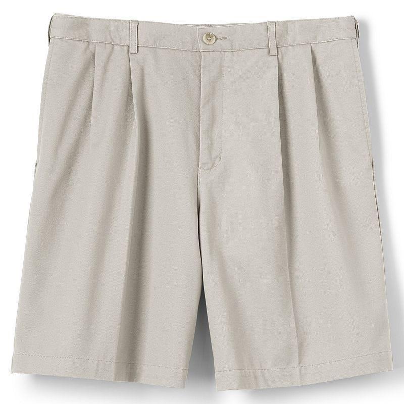 Men's Lands' End Comfort Waist 9-inch No-Iron Pleated Chino Shorts, Size: 37, Radiant Blue Product Image