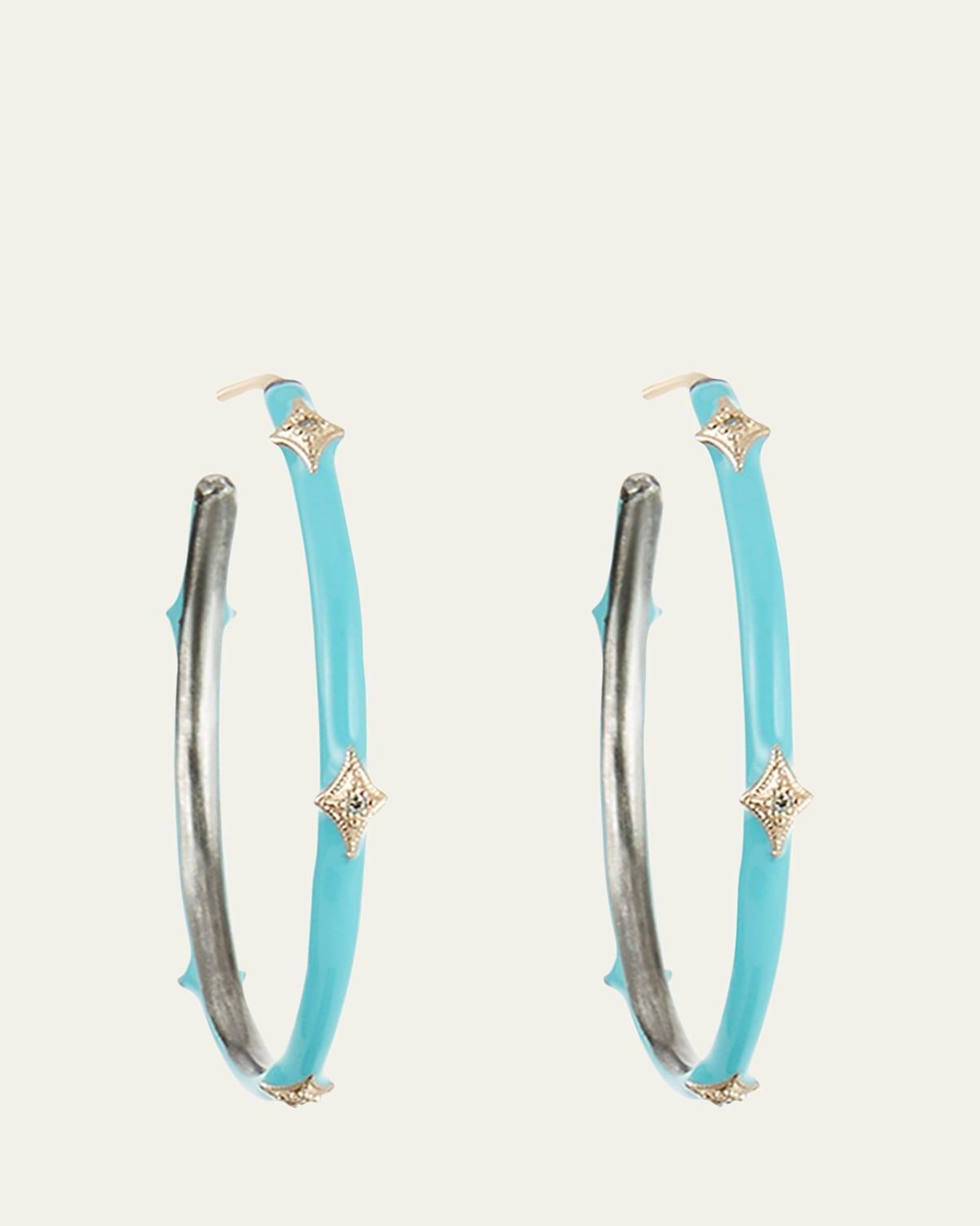 New World Enamel Earrings w/ 14k Gold Crivelli Product Image