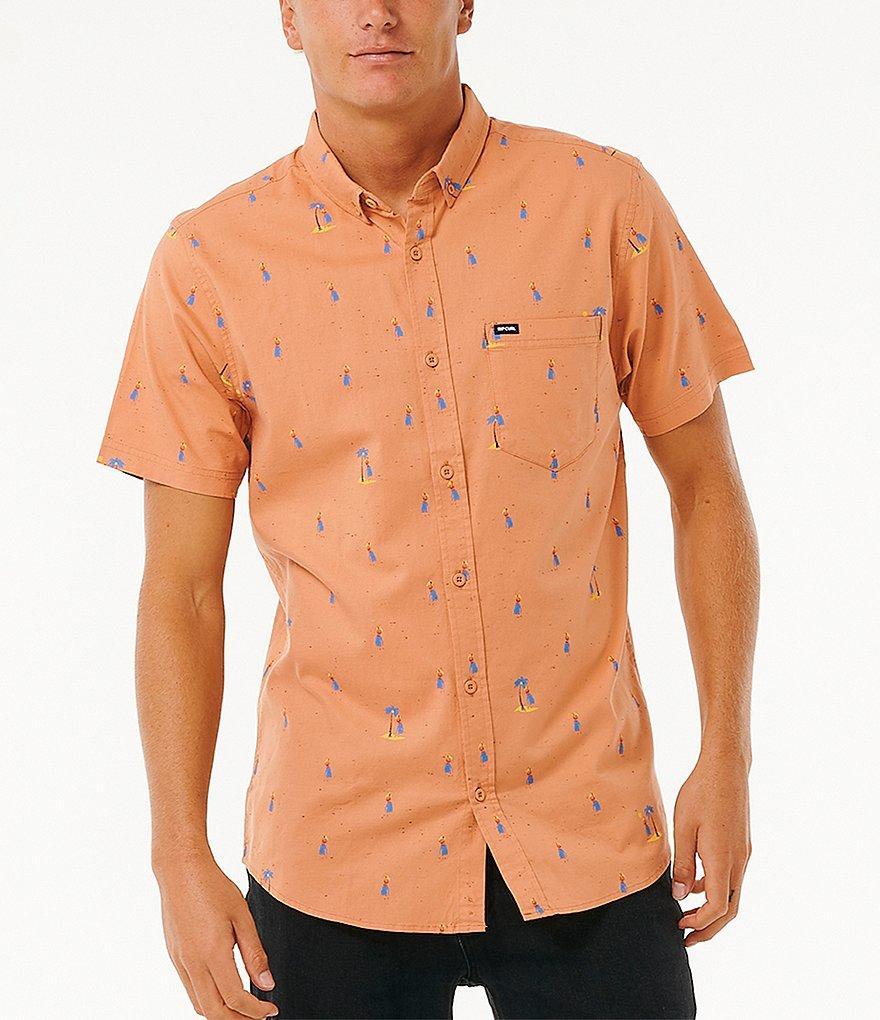 Rip Curl Short Sleeve Hula Breach Chambray Button Front Shirt Product Image
