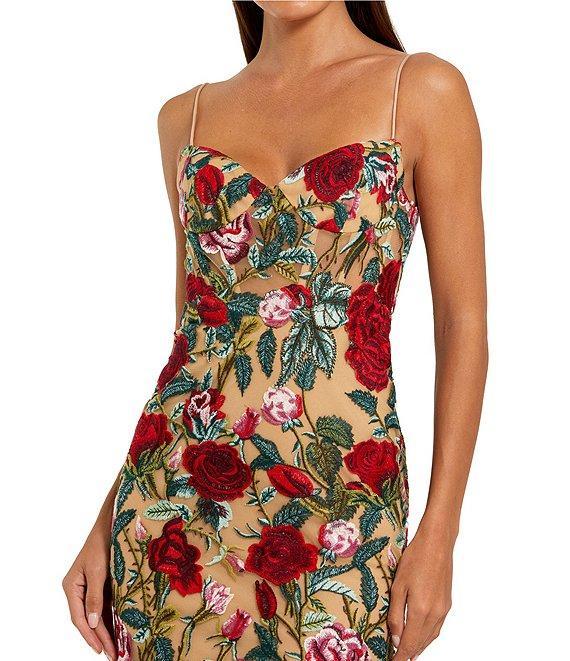 Mac Duggal Floral Embroidered Sweetheart Neckline Sheath Gown Product Image