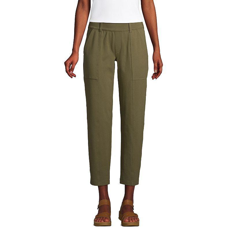 Womens Lands End Starfish Pull-On Utility Ankle Pants Green Moss Product Image