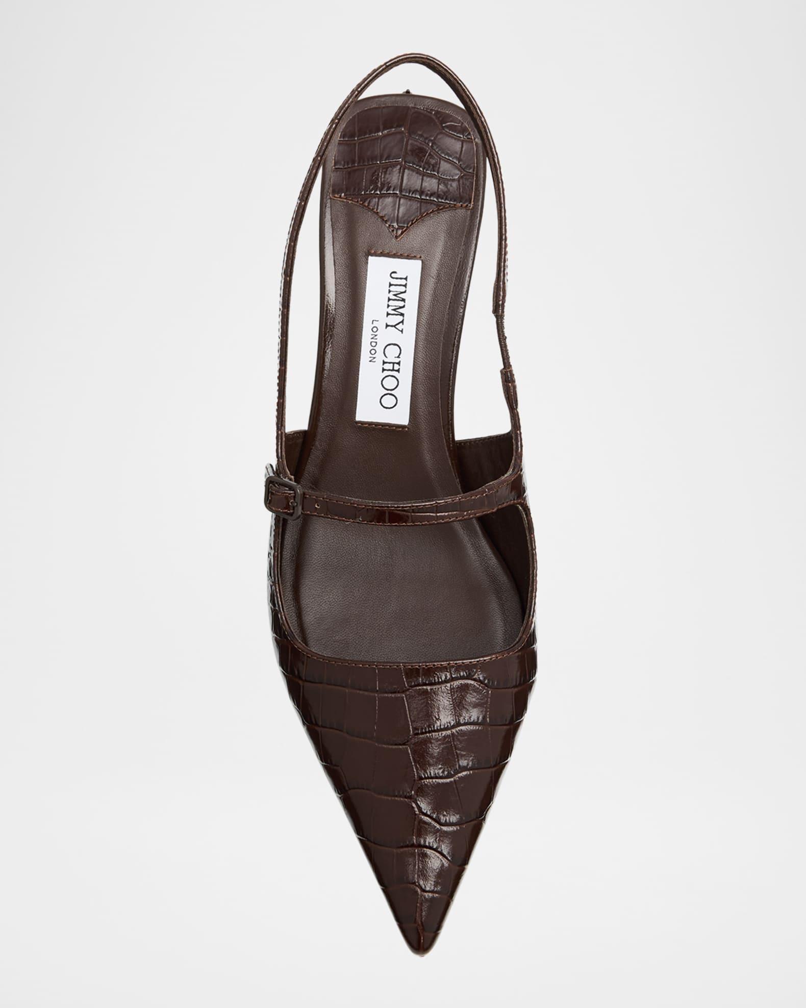 Didi 45 Croc-Embossed Leather Slingback Pumps Product Image