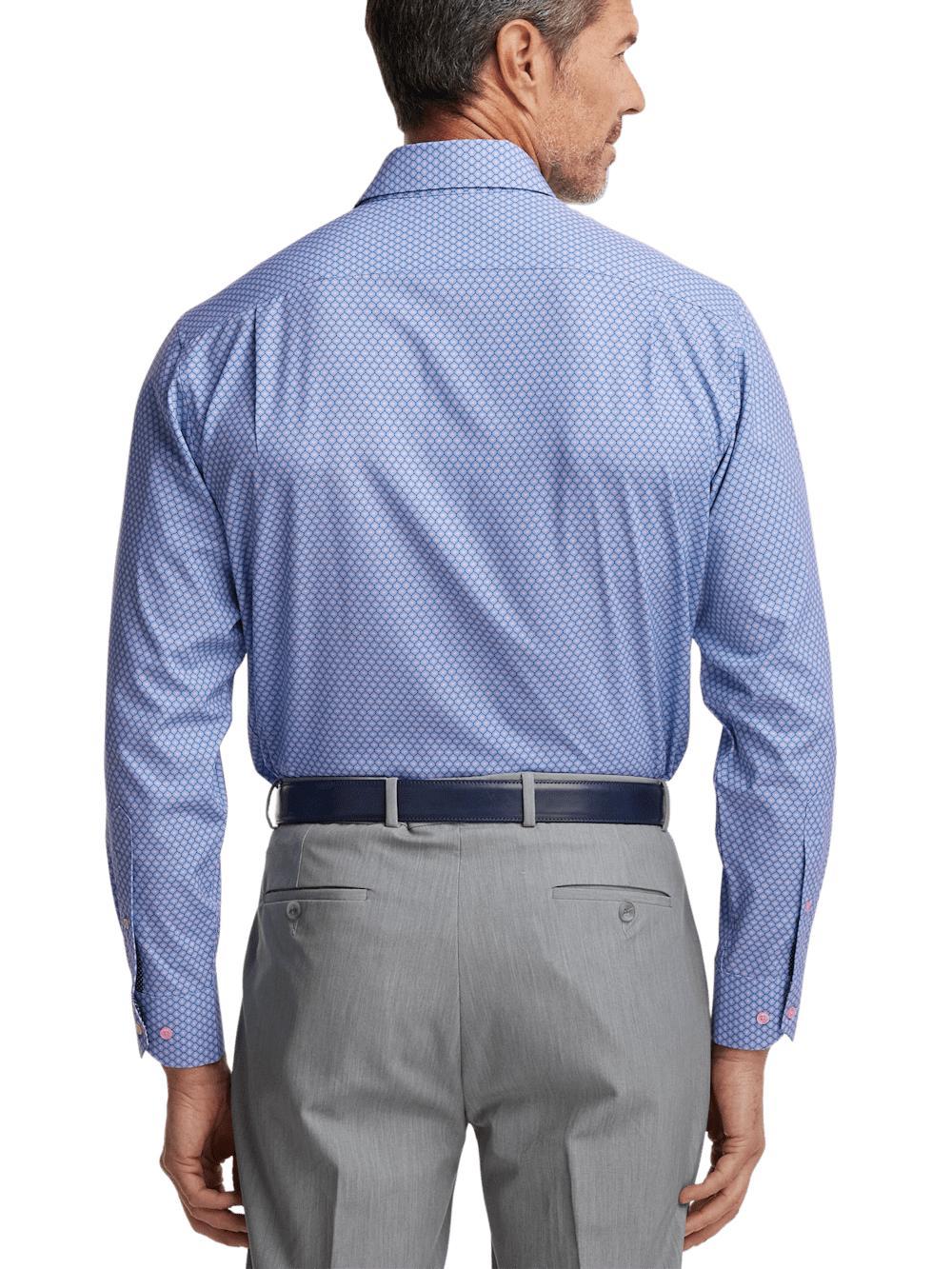 Performance Stretch Geometric Casual Shirt - Blue/pink Product Image