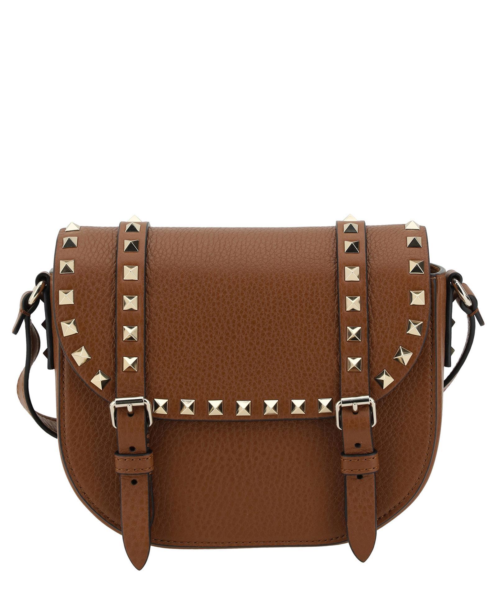 VALENTINO GARAVANI Rockstud Shoulder Bag In Brown Product Image