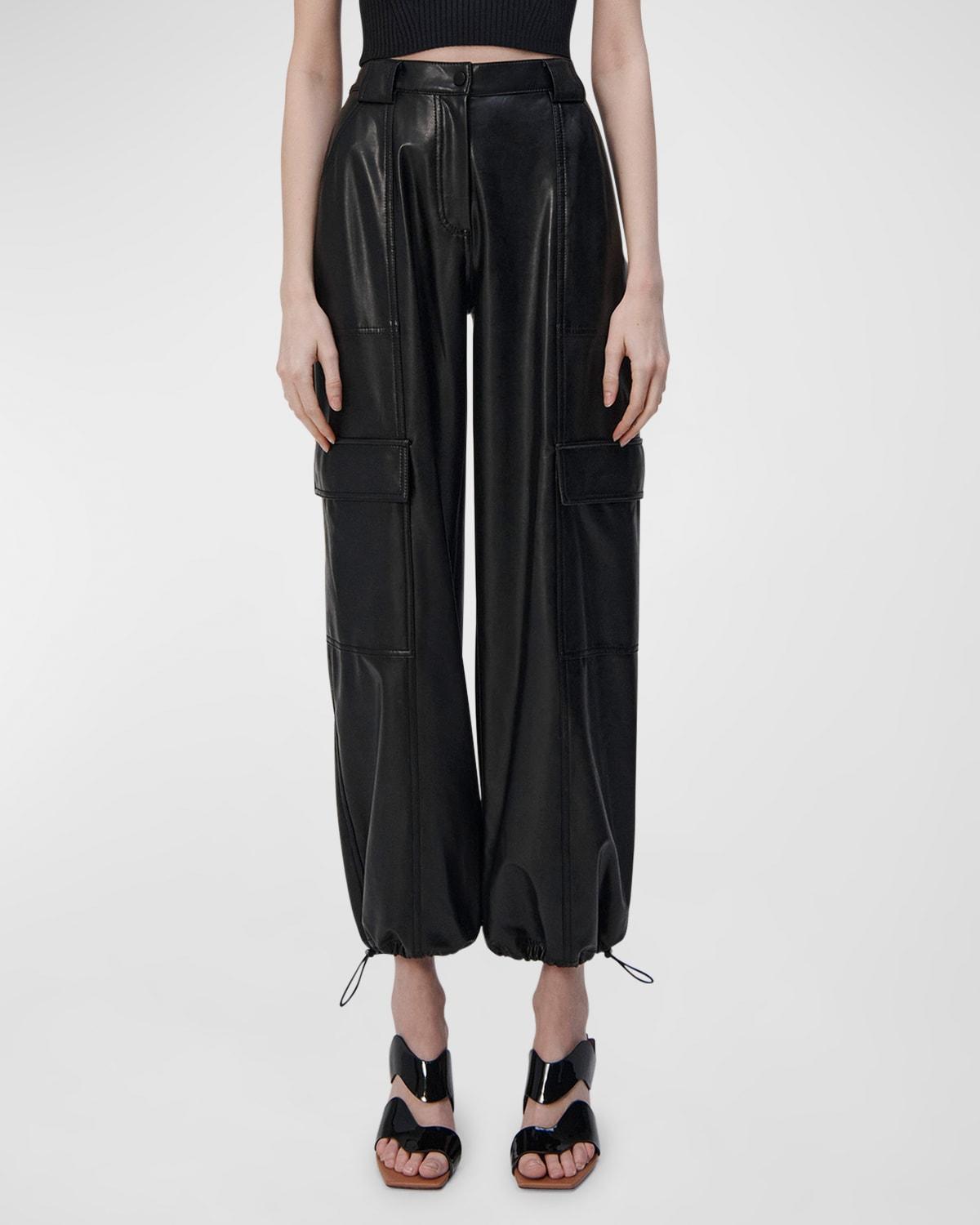 Womens Sofia Vegan Leather Cargo Pants Product Image