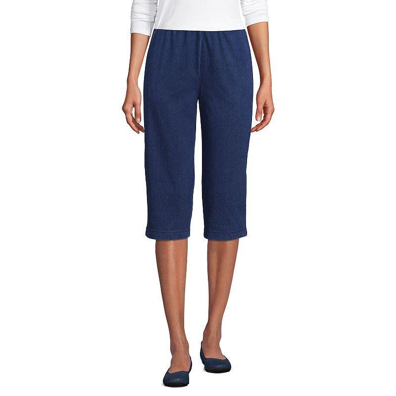 Women's Lands' End Sport High Waist Pull-On Capri Pants, Size: XL Tall, Black Product Image