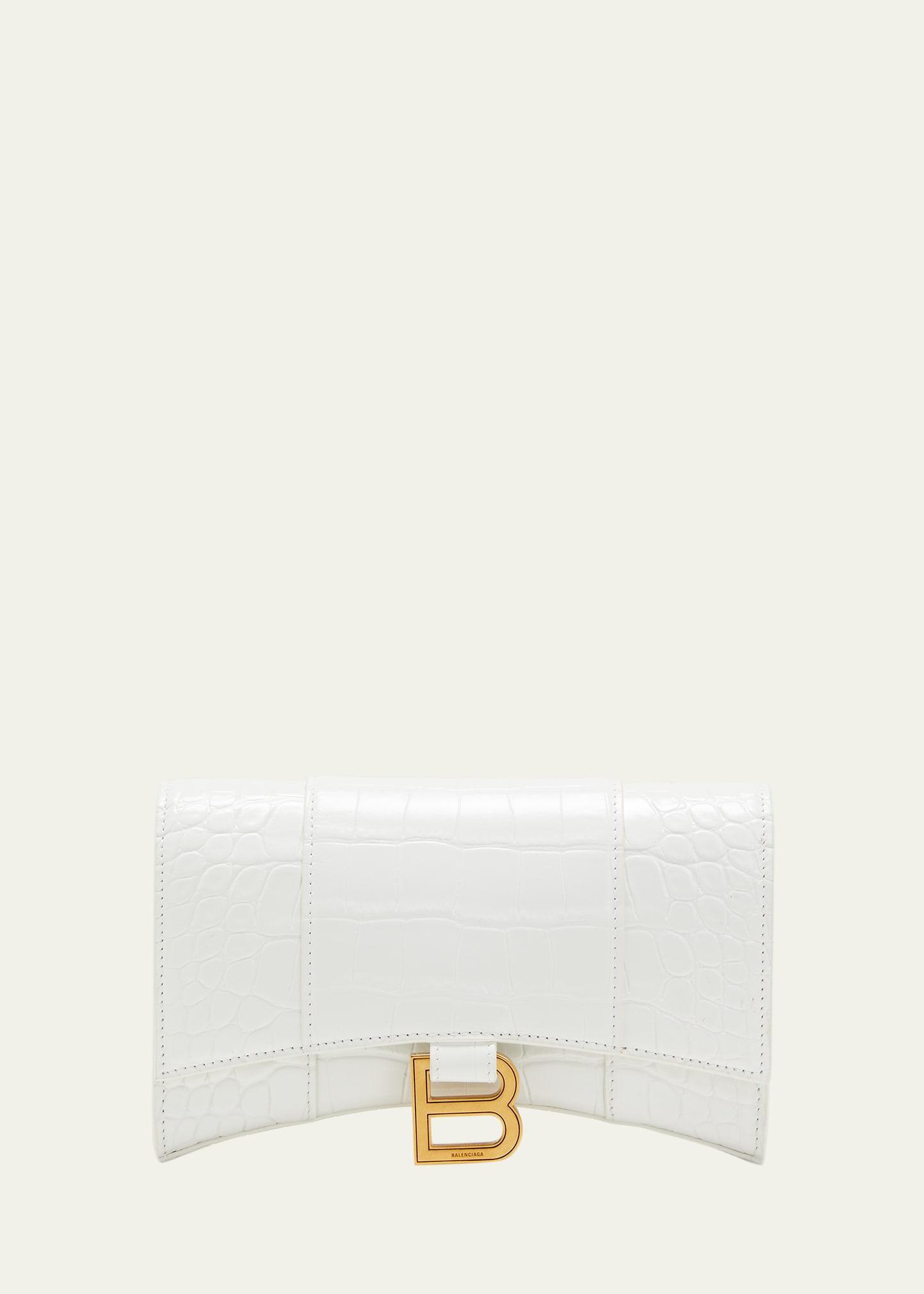 Womens Hourglass Wallet with Chain Crocodile Embossed Product Image