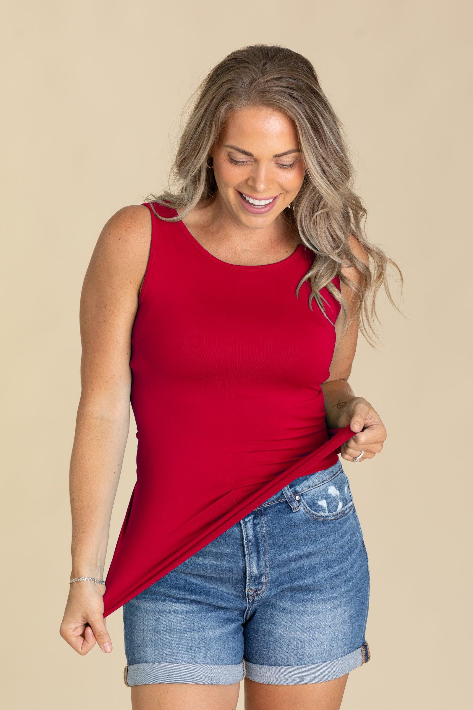 Scoop Neck Seamless Knit Tank Top Product Image