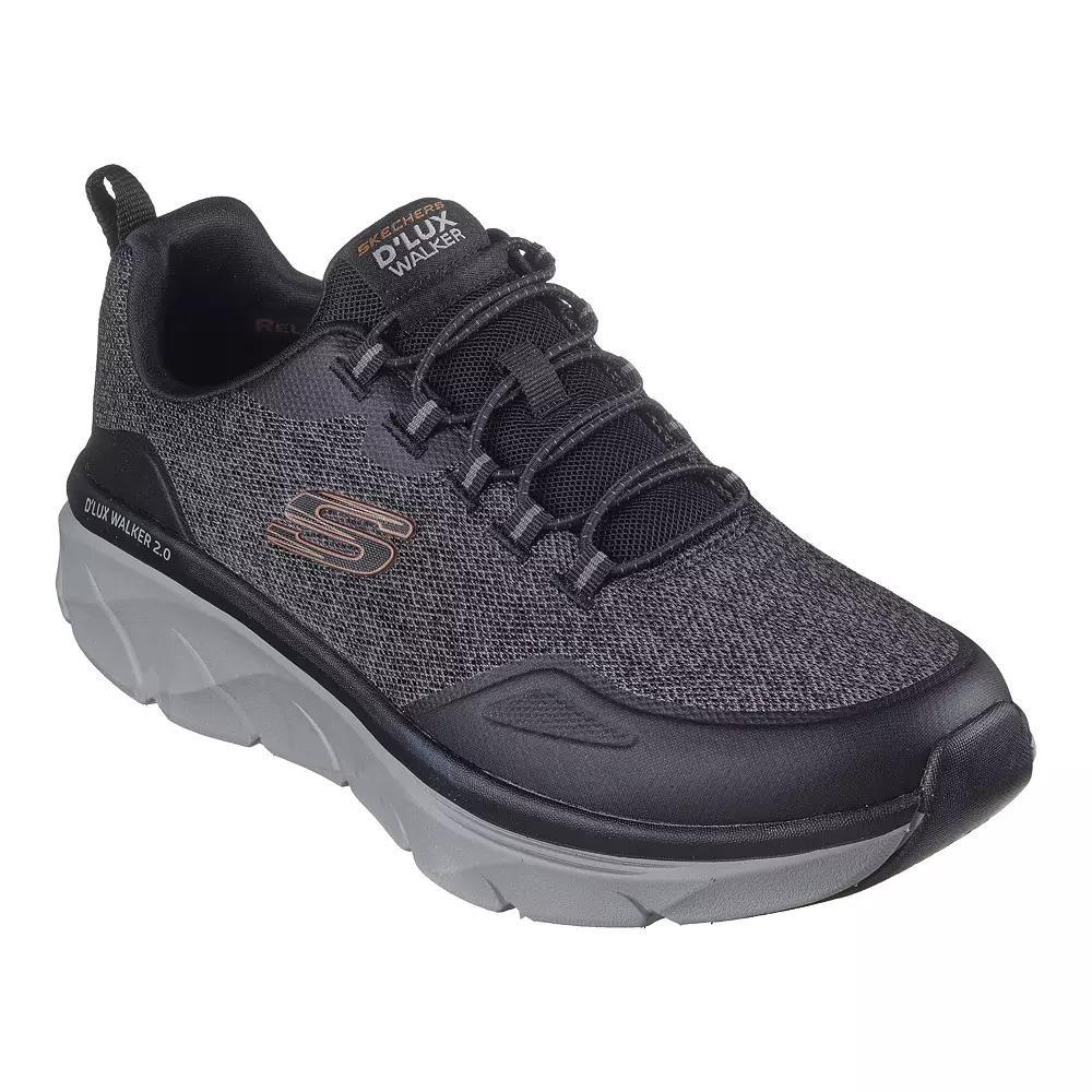 Skechers Relaxed Fit® D'Lux Walker 2.0 Steadyway Men's Shoes, Size: 7.5 XW, Black Grey Product Image