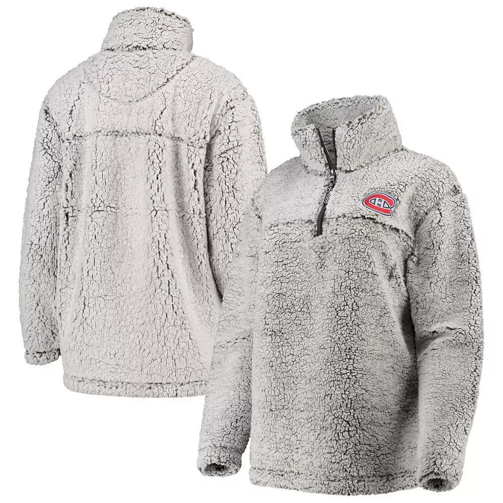 Women's G-III 4Her by Carl Banks Gray Toronto Maple Leafs Sherpa Quarter-Zip Pullover Jacket, Size: Small, Mpl Grey Product Image