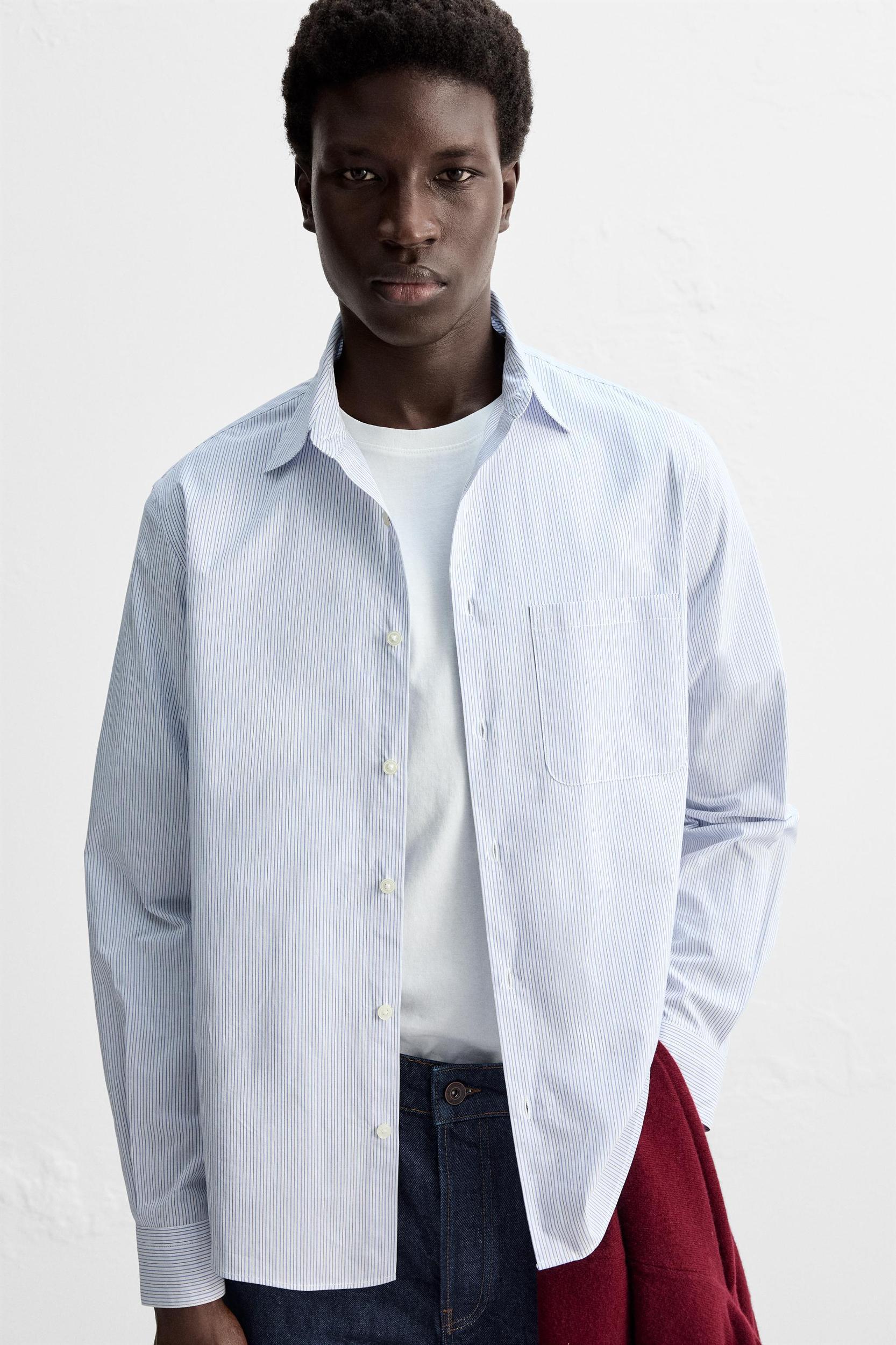 STRIPED POPLIN SHIRT Product Image