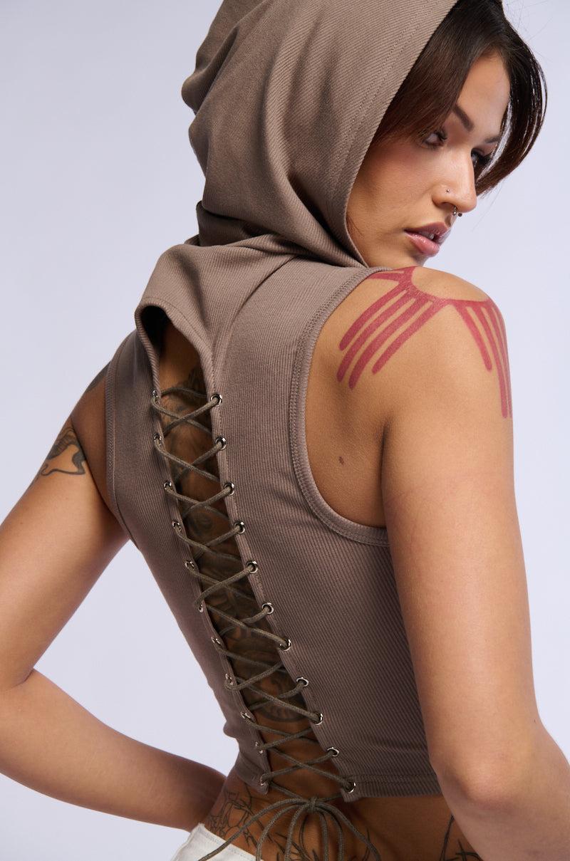 ATLAS HOODED RIBBED TANK TOP Product Image