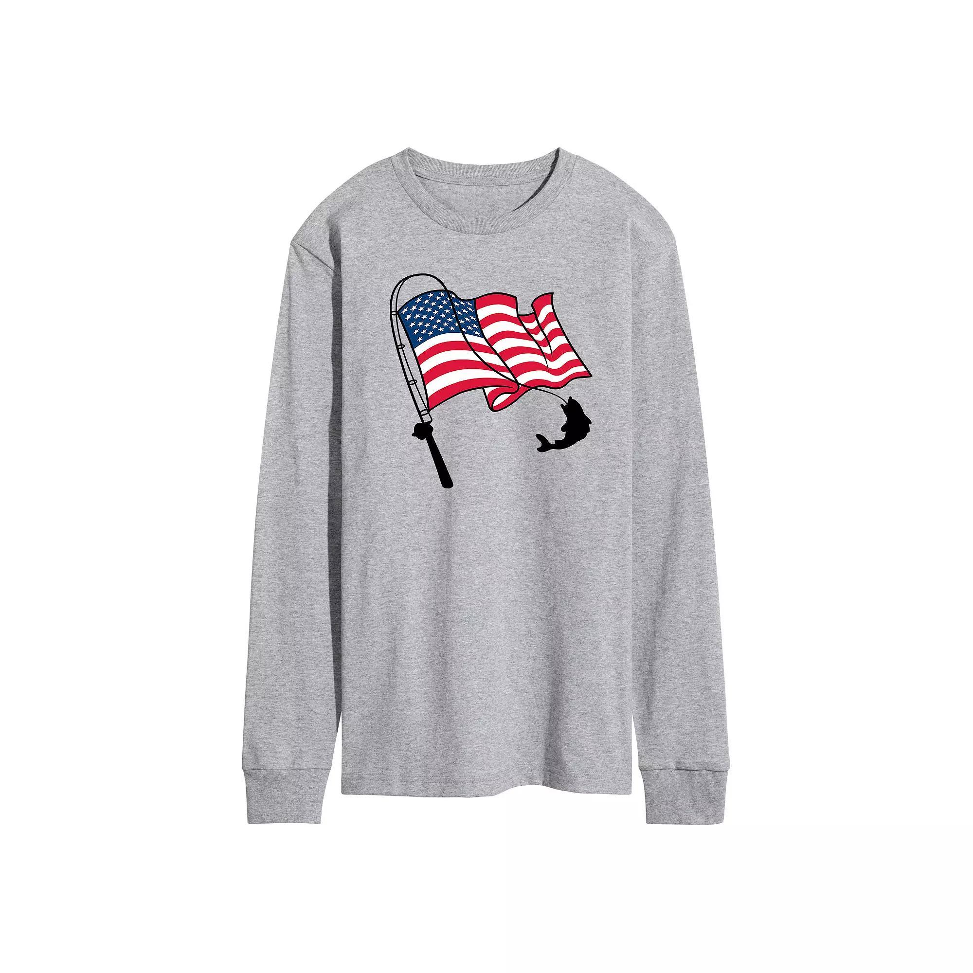 Mens Fishing Americana Long Sleeve Graphic Tee Product Image