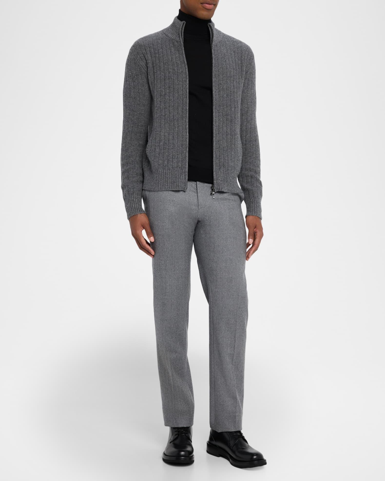 Men's Ribbed Full-Zip Cashmere Sweater Product Image