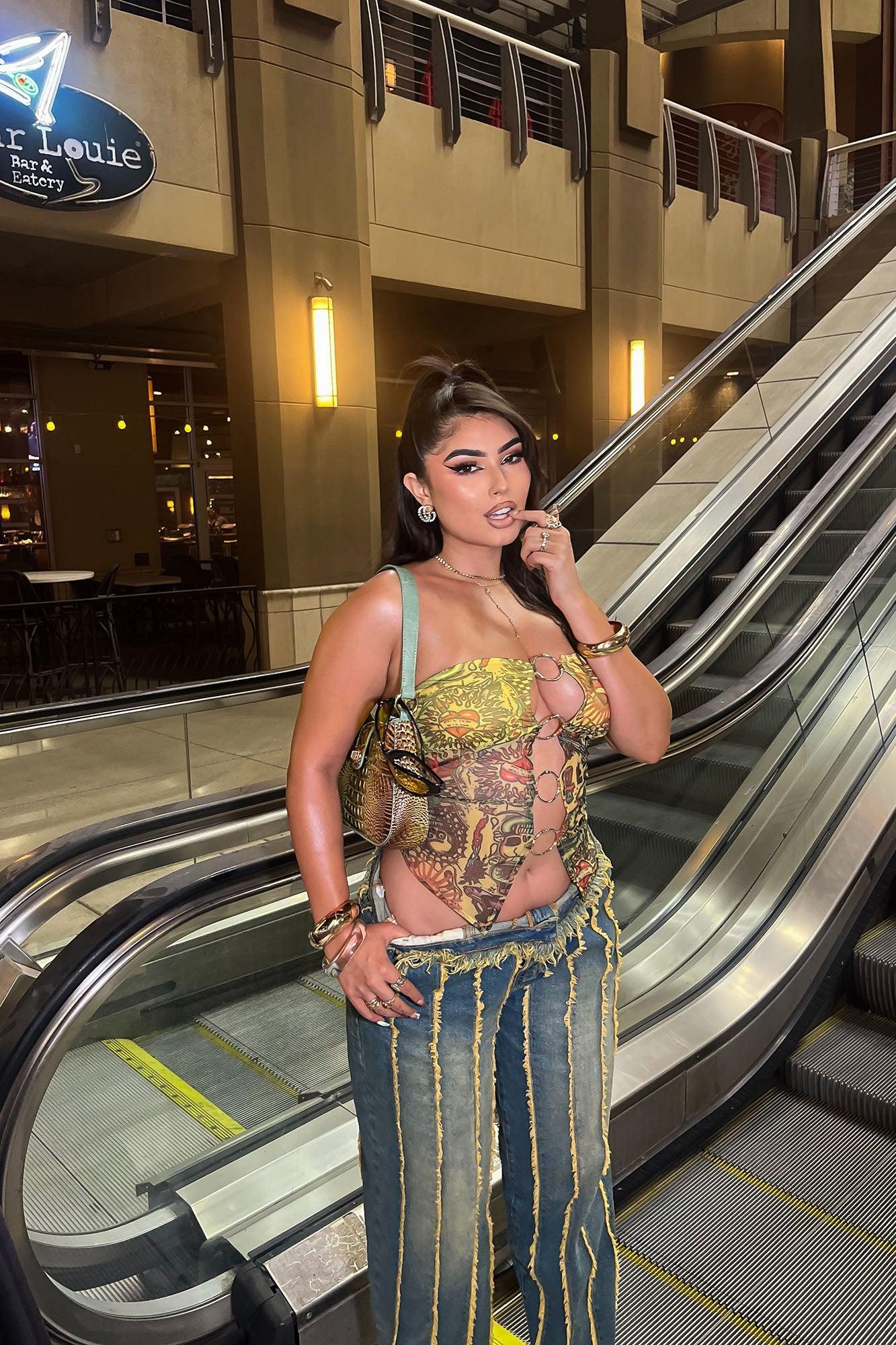 Truth Or Dare Mesh Top - Multi Color Product Image