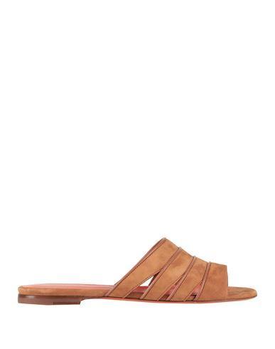 SANTONI Woman Sandals Camel Size 8 Leather In Beige Product Image