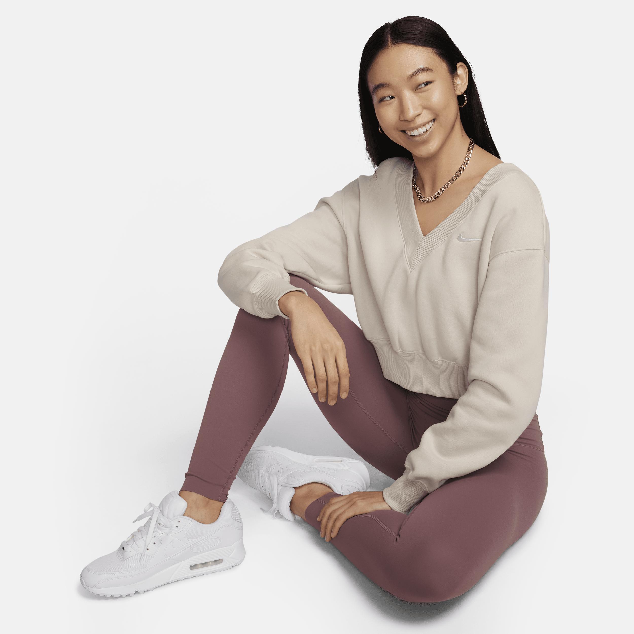 Nike Sportswear Phoenix Fleece Women's Cropped V-Neck Top Product Image