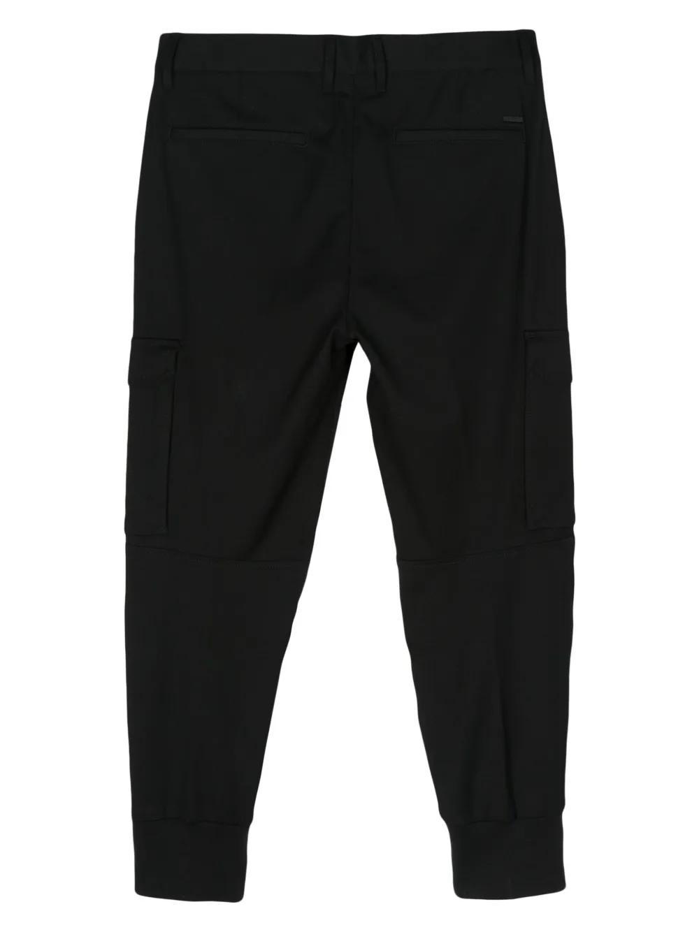 HUGO BOSS Fine-ribbed Cargo Pants In Black Product Image