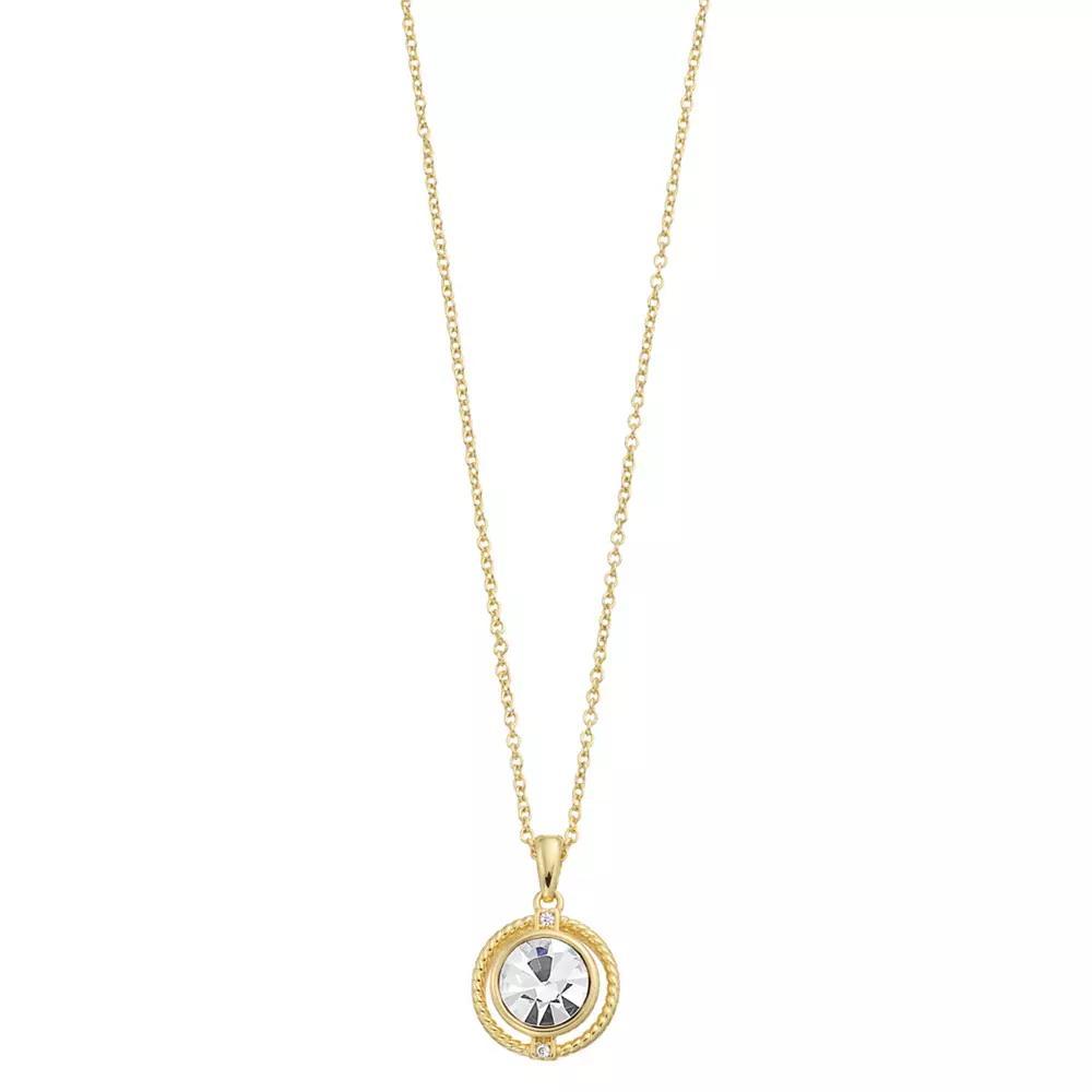 City Luxe Crystal Birthstone Pendant Necklace, Women's, Gold Tone April Product Image