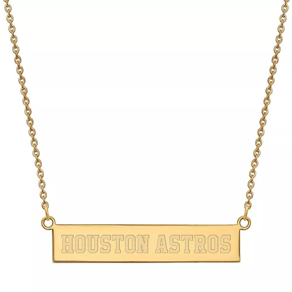 LogoArt Houston Astros Bar Link Necklace, Women's, 14k Gold Plated Product Image