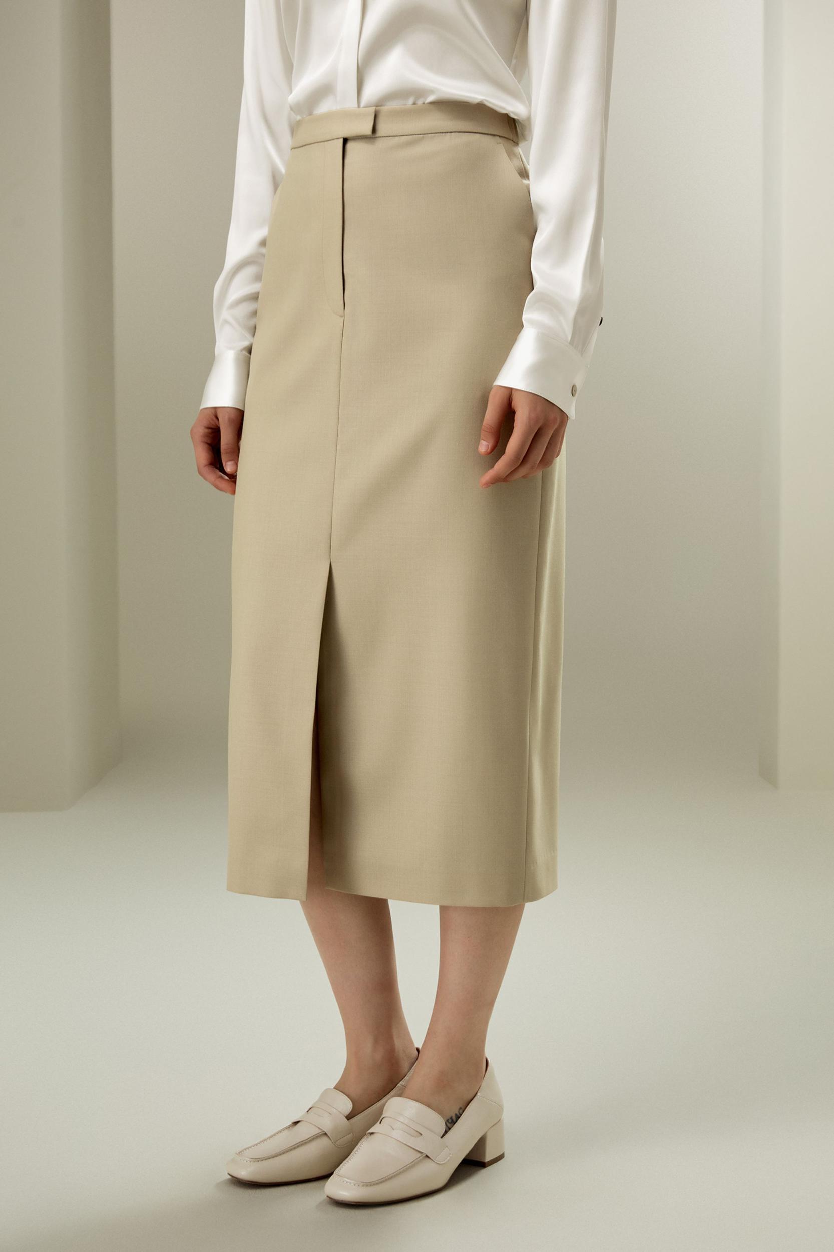 Modern Beauty Silk Wool Pencil Skirt Product Image