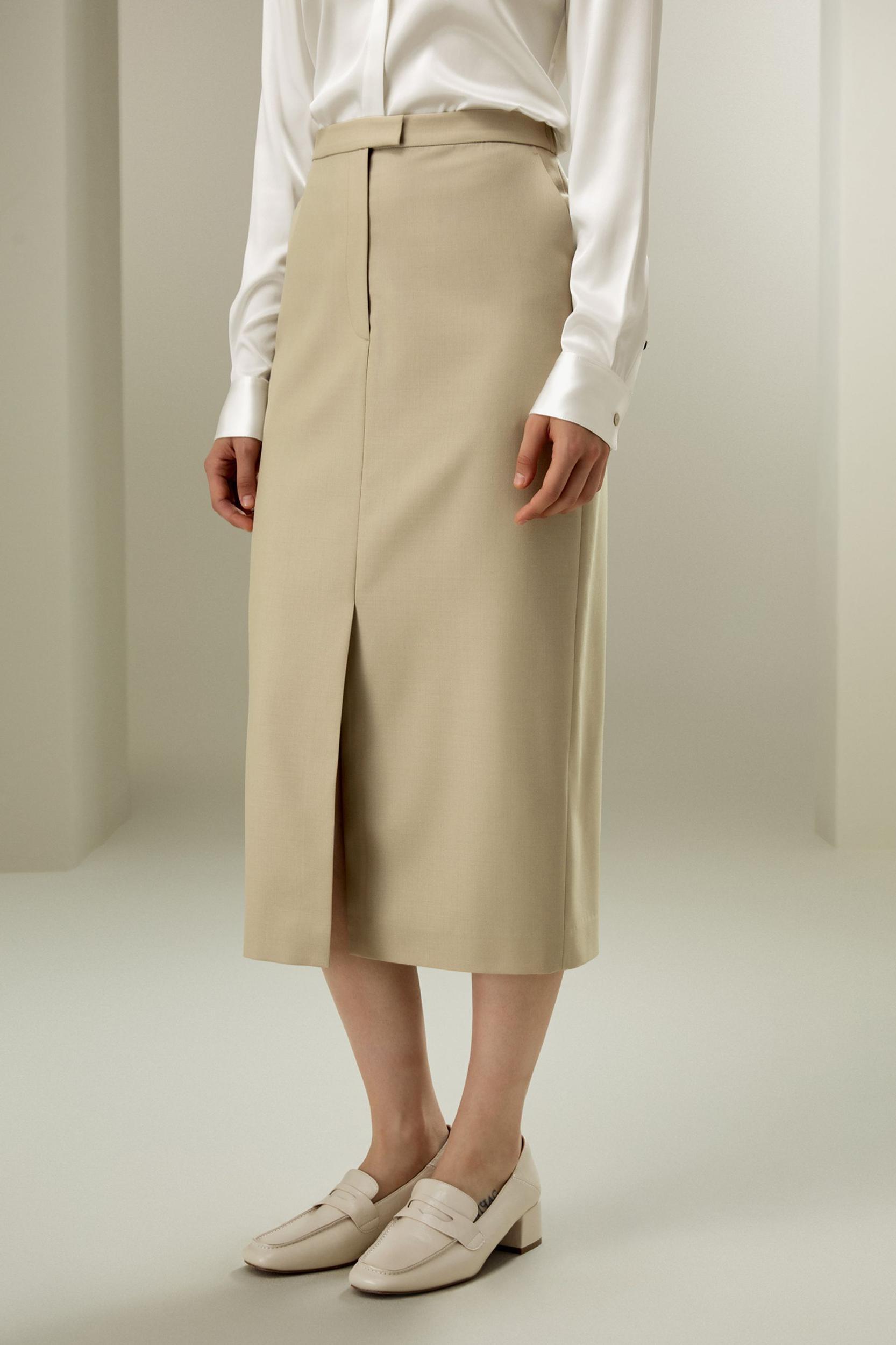 Modern Beauty Silk Wool Pencil Skirt Product Image