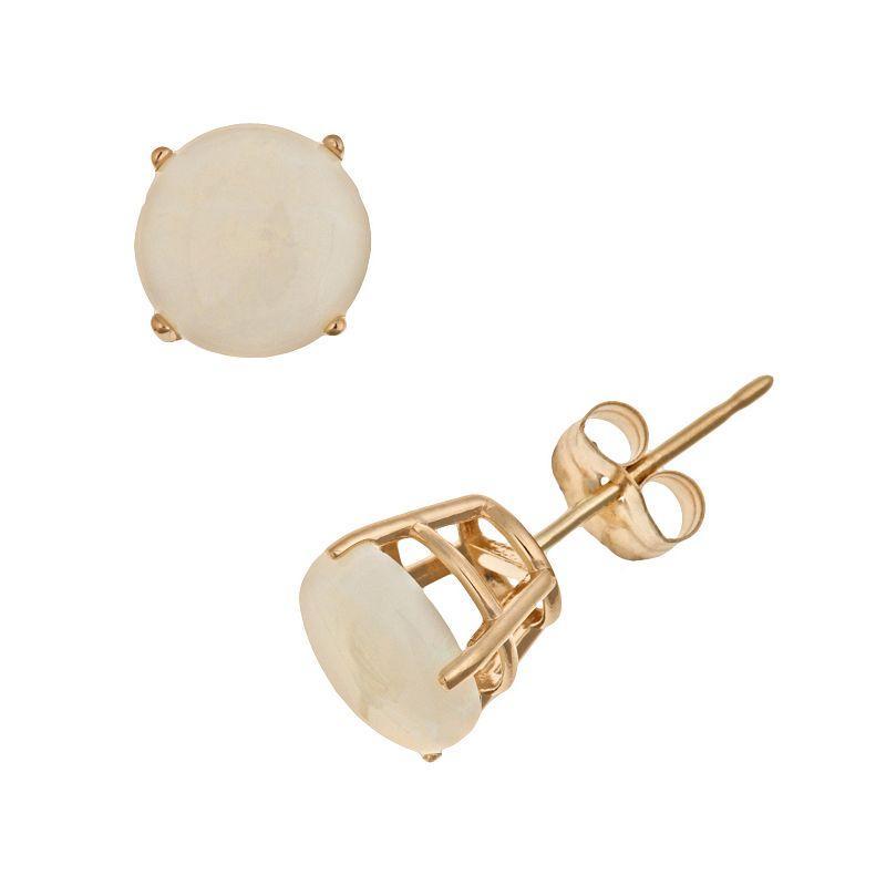 Celebration Gems 14k Gold Opal Stud Earrings, Women's, White Product Image