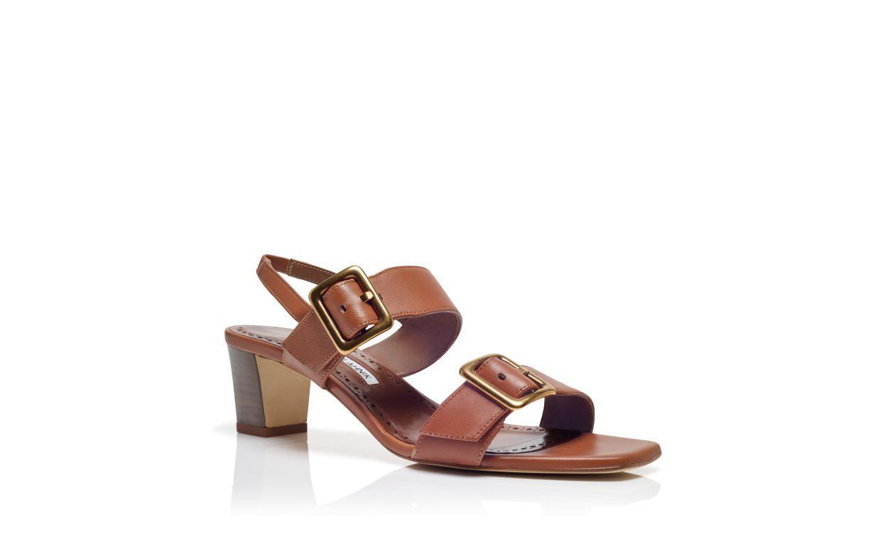 THALITSLI Brown Nappa Leather Slingback Sandals Product Image