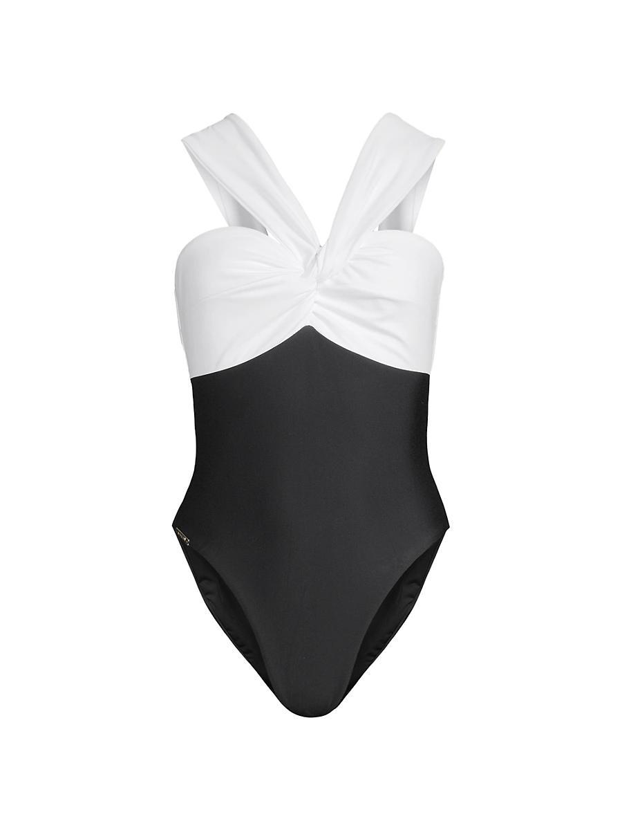 Womens Betsy Colorblock Knotted One-Piece Swimsuit Product Image