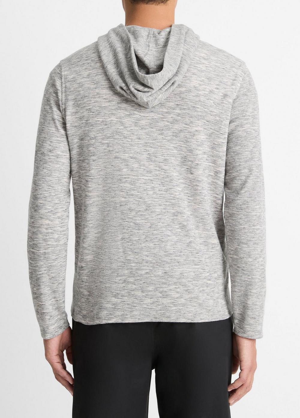 Mens Space-Dye Cotton-Blend Hoodie, Black/off White, Size XL Vince Product Image