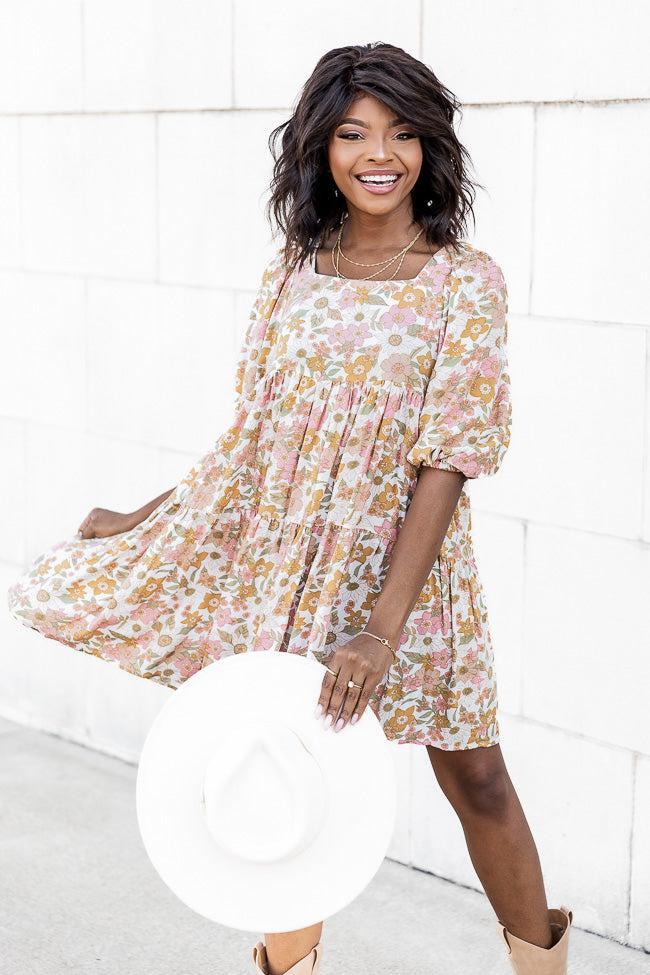 Blissful Nights Multicolored Square Neck Floral Mini Dress Product Image