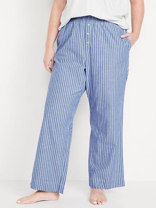 High-Waisted Poplin Pajama Pant Product Image
